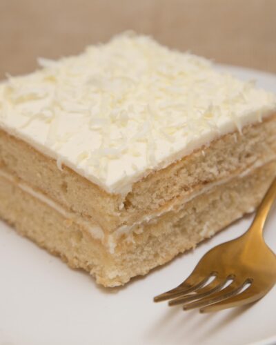 White Chocolate Cake Slice